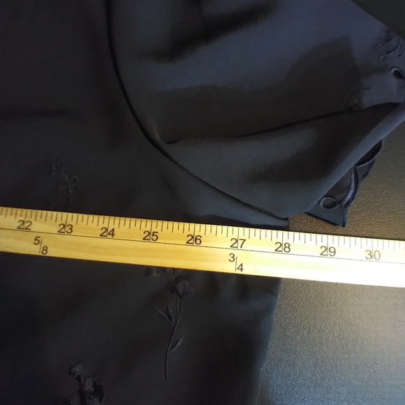 Joanna Womens Black Embroidered Women's Top Size 3X Office Vacation Workwear - Picture 8 of 8